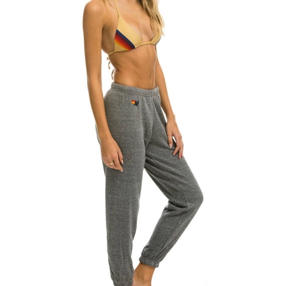 Aviator Nation Women’s Heather Gray Bolt Sweatpants Size Small Cozy - Picture 3 of 12